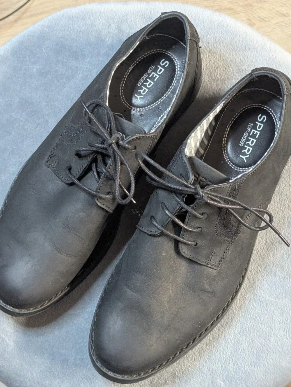 Sperry Top Sider Black Leather Derby Lace-Up Shoes Men 7  Women 11